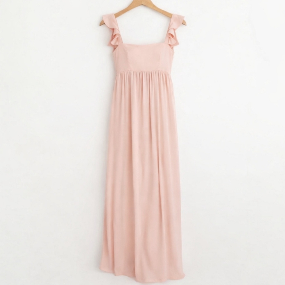 Show Me Your Mumu June Maxi Dress Dusty Blush Crisp L - Picture 4 of 8